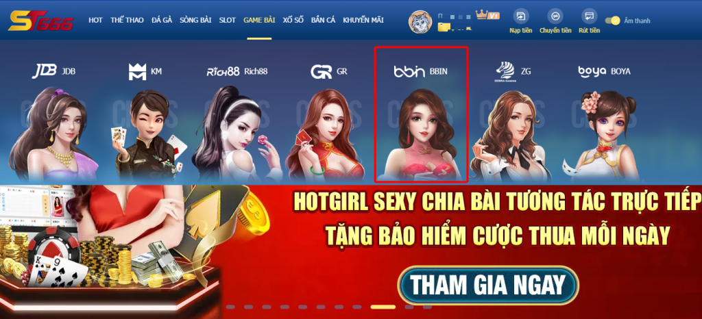 Game bài đổi thưởng ST666 BBIN