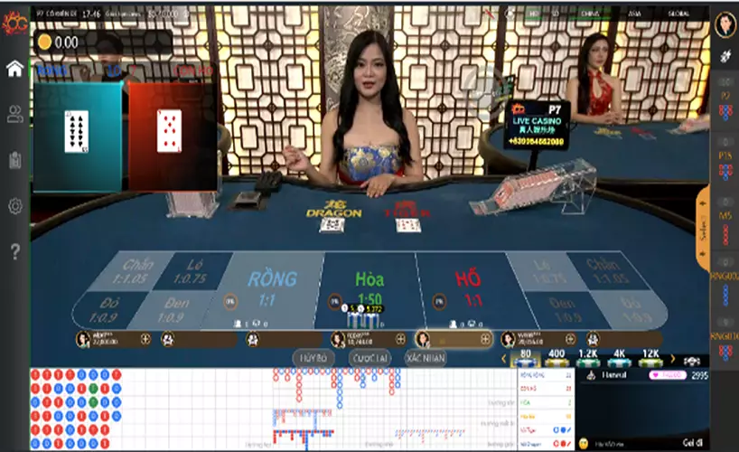 Giao diện game rồng hổ cổ điển của OG Live Casino