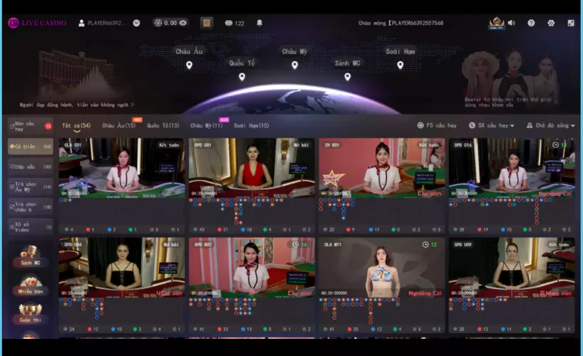 Giao diện sảnh trang chủ DB live casino tại nhà cái ST666